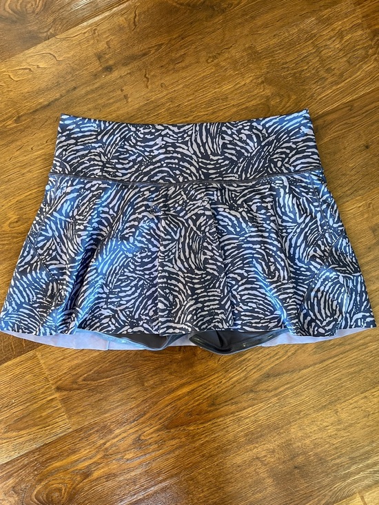 Athleta Pants - Athleta Ace Printed Tennis Skort Large Blue Gray Athletic Skirt Built In Shorts